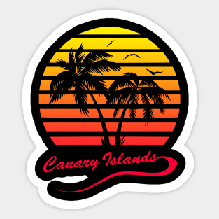 Canary Islands 80s Sunset Sticker